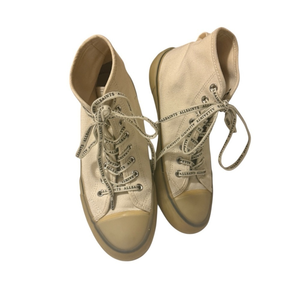 All Saints Women's Cream High-Top Sneakers - Picture 4 of 12